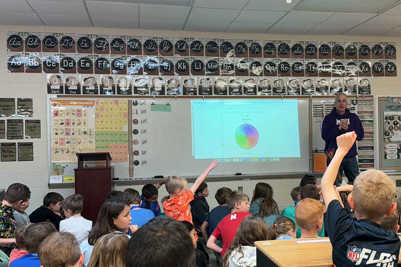Dr. Kevin Smith presenting to Madison second graders.